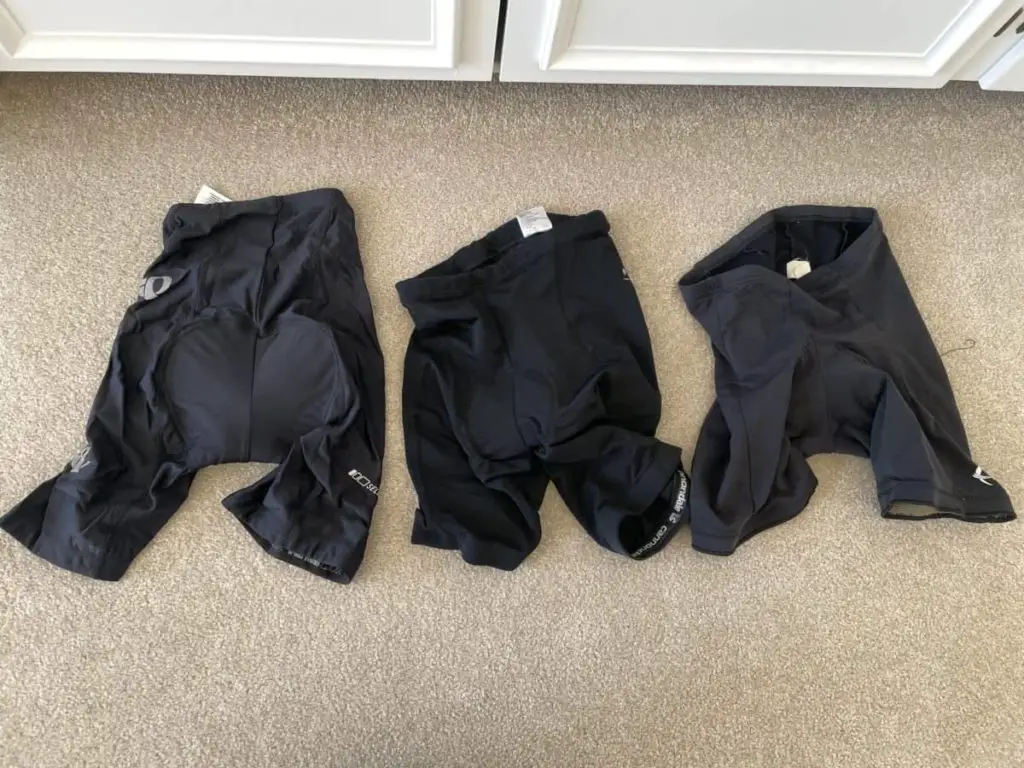 Multiple pairs of cycling shorts